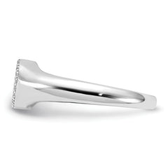 Sterling Silver Rhodium-plated Micro Pave CZ Ring