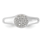 Sterling Silver Rhodium-Plated Micro Pave Cubic Zirconi Ring