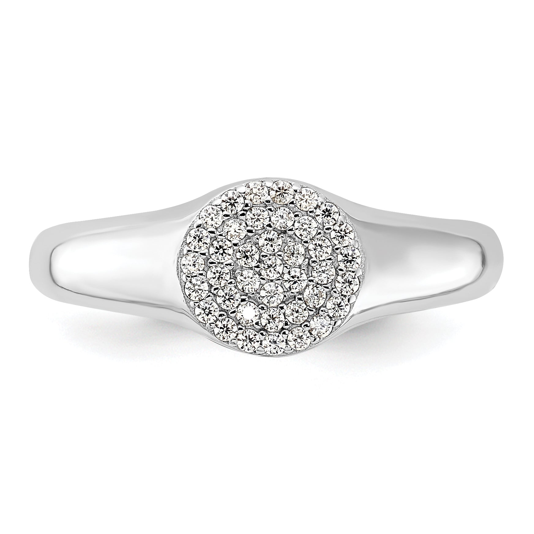Sterling Silver Rhodium-Plated Micro Pave Cubic Zirconi Ring