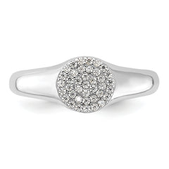 Sterling Silver Rhodium-plated Micro Pave CZ Ring