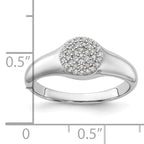 Sterling Silver Rhodium-Plated Micro Pave Cubic Zirconi Ring
