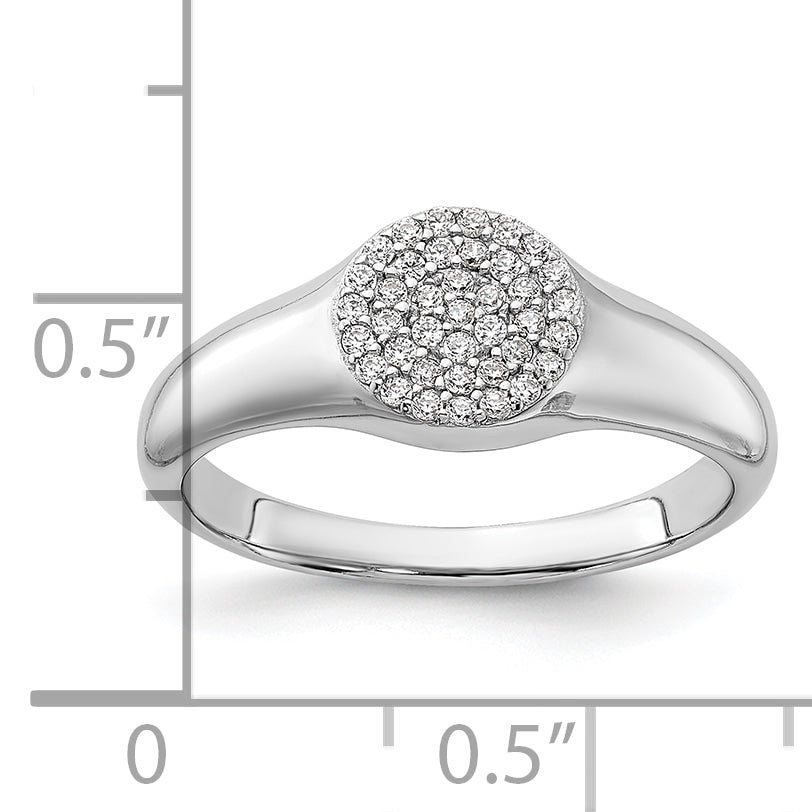 Sterling Silver Rhodium-Plated Micro Pave Cubic Zirconi Ring
