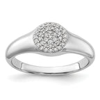 Sterling Silver Rhodium-Plated Micro Pave Cubic Zirconi Ring
