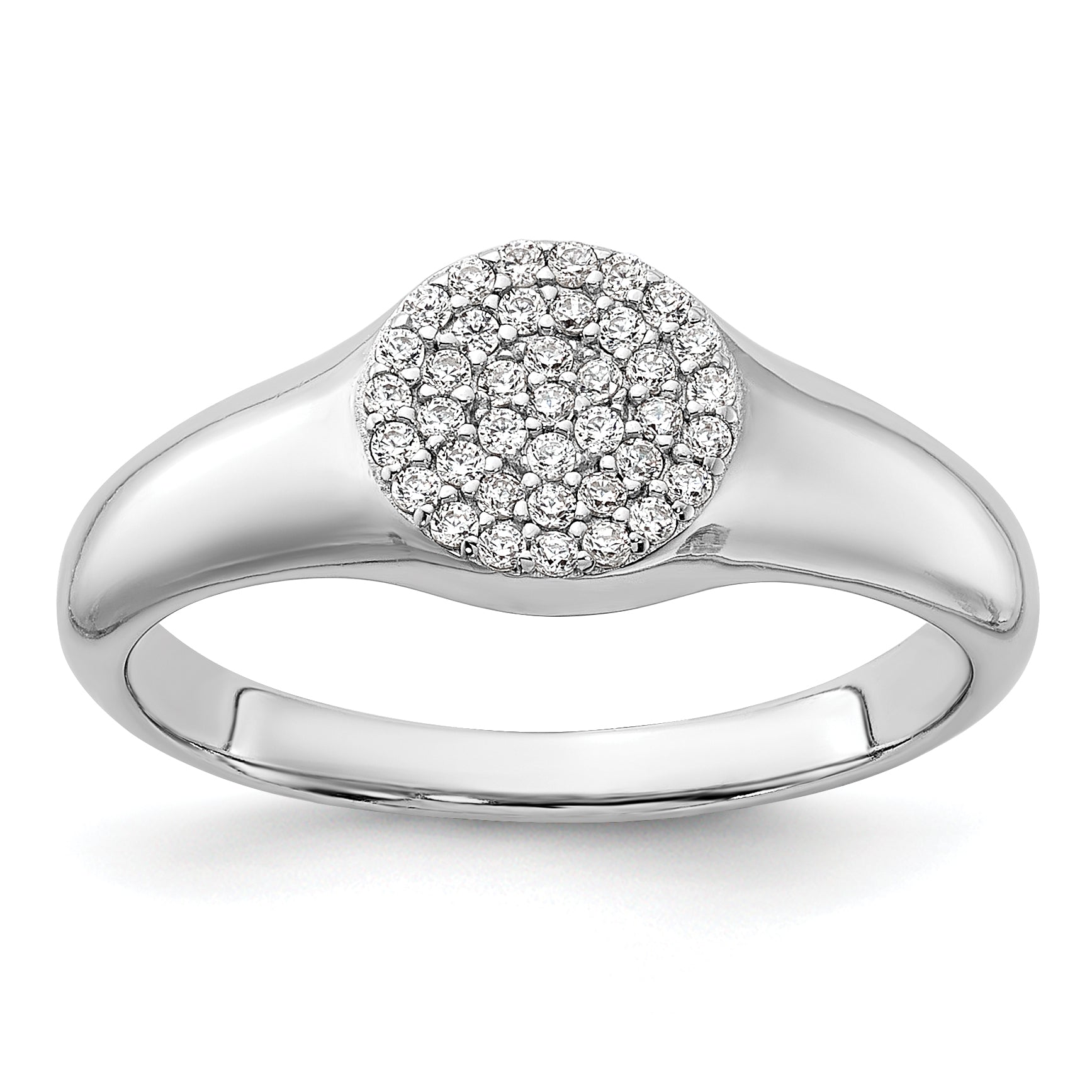 Sterling Silver Rhodium-Plated Micro Pave Cubic Zirconi Ring