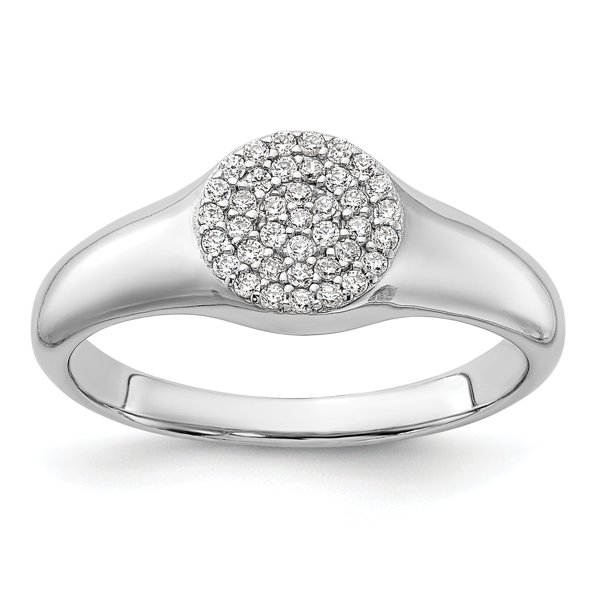 Sterling Silver Rhodium-plated Micro Pave CZ Ring