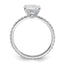 Sterling Silver Rhodium-Plated 8mm Cubic Zirconi Solitaire Eternity Engagement Ring
