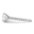 Sterling Silver Rhodium-Plated 8mm Cubic Zirconi Solitaire Eternity Engagement Ring