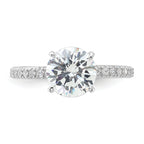 Sterling Silver Rhodium-Plated 8mm Cubic Zirconi Solitaire Eternity Engagement Ring