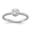 Sterling Silver Rhodium-plated CZ Twisted Ring