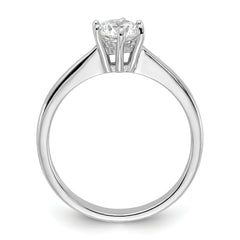 Sterling Silver Rhodium-plated 5mm Round CZ 6-prong Engagement Ring