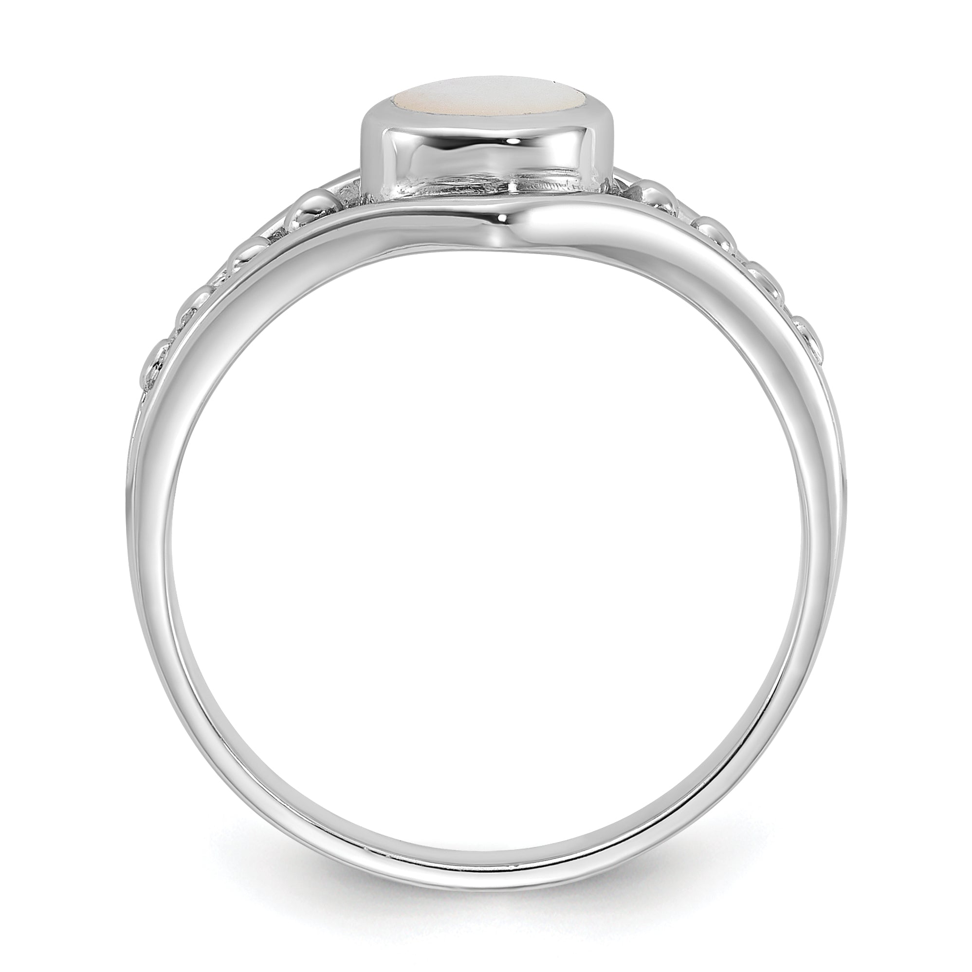 Sterling Silver Rhodium-Plated Polished Mother of Pearl Ring Secondary image