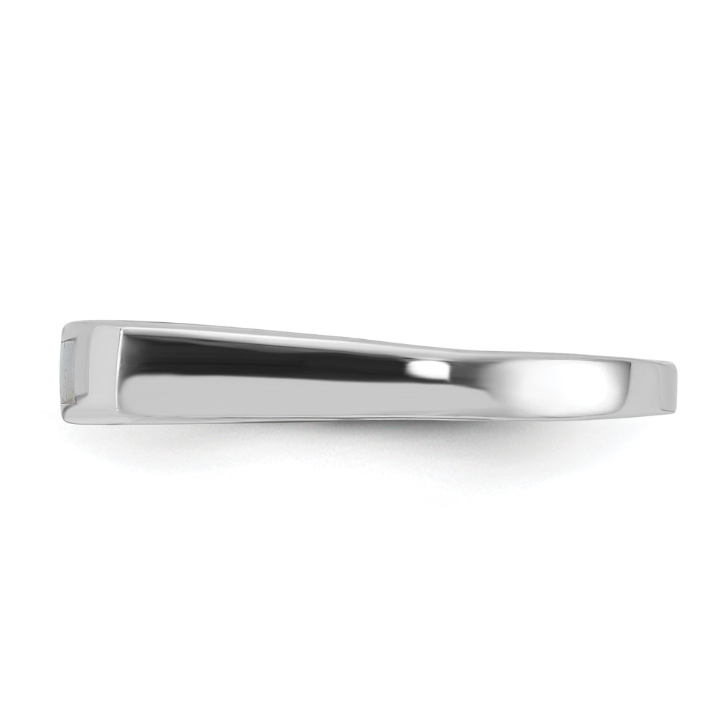 Sterling Silver Rhodium-Plated Mother of Pearl Inlay Ring