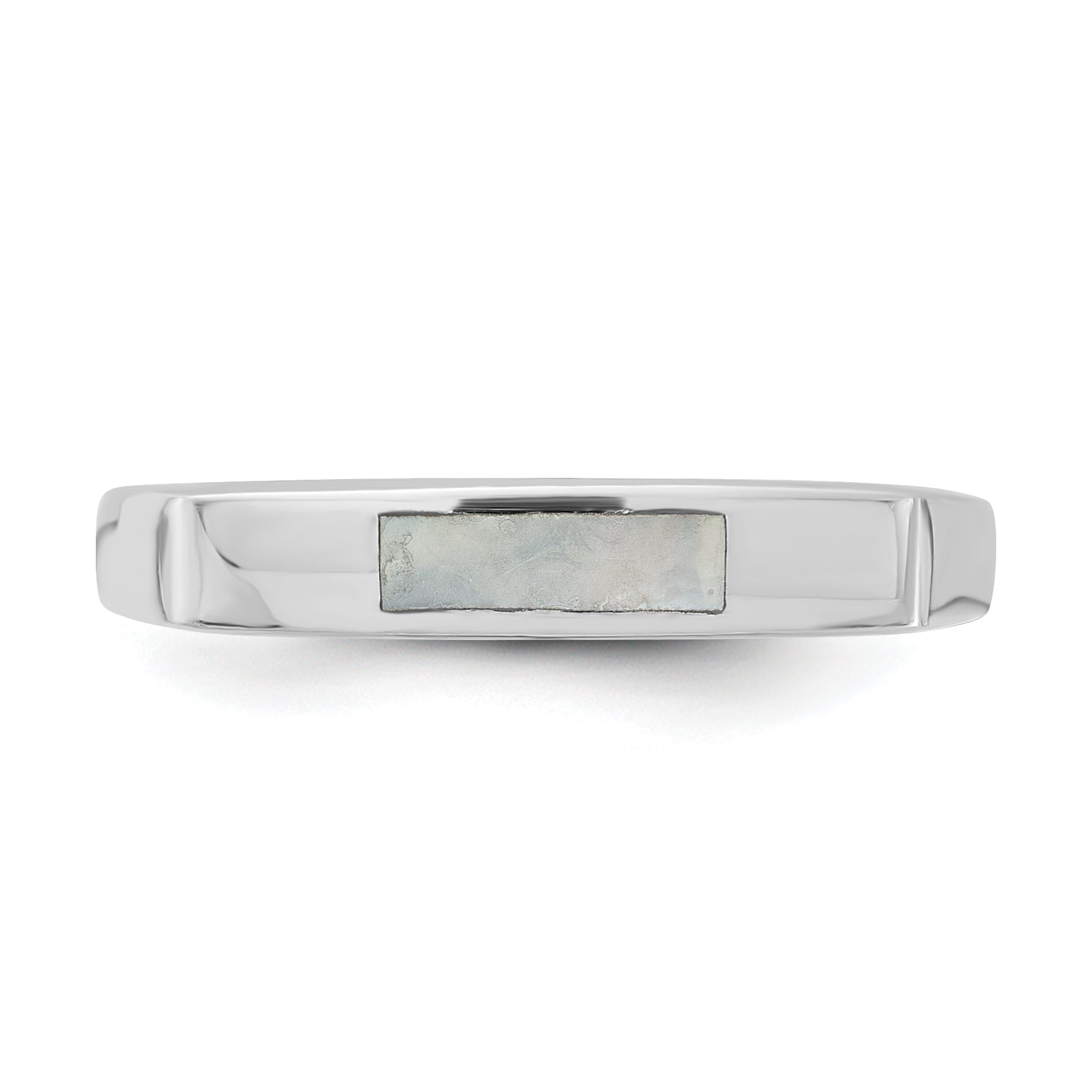 Sterling Silver Rhodium-Plated Mother of Pearl Inlay Ring