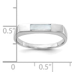 Sterling Silver Rhodium-Plated Mother of Pearl Inlay Ring