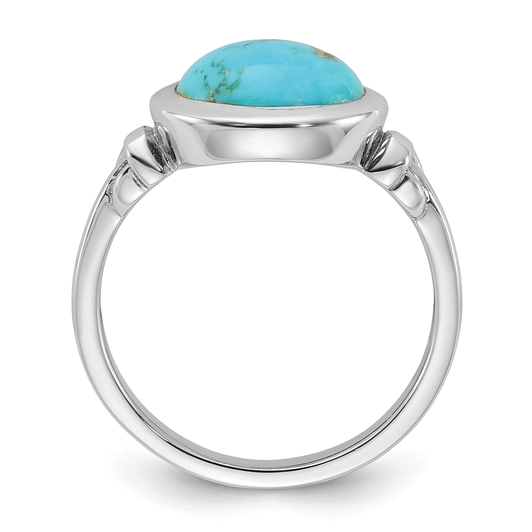 Sterling Silver Rhodium-plated Turquoise Ring Secondary image