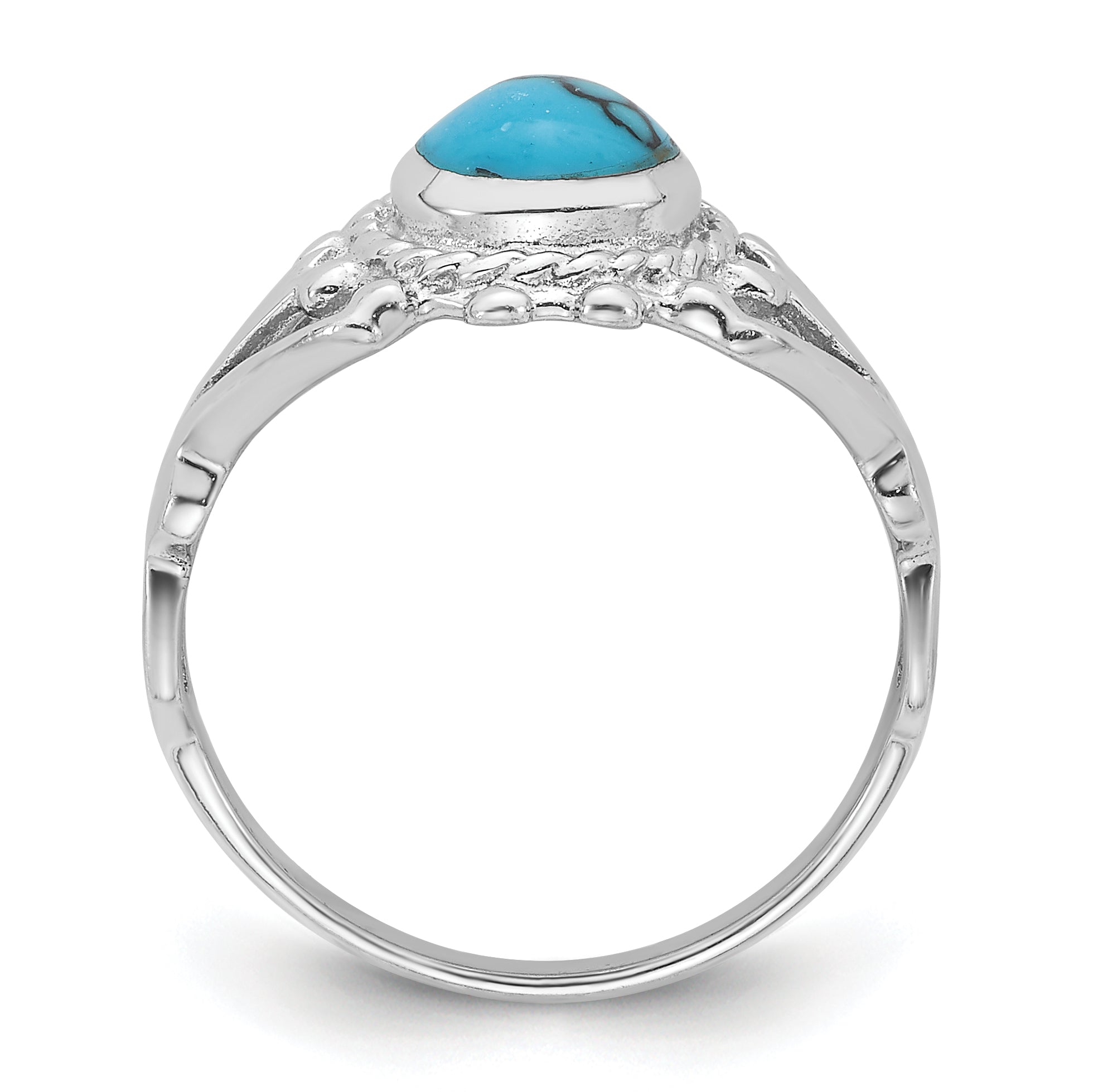 Sterling Silver Rhodium-plated Reconstituted Turquoise Ring Secondary image