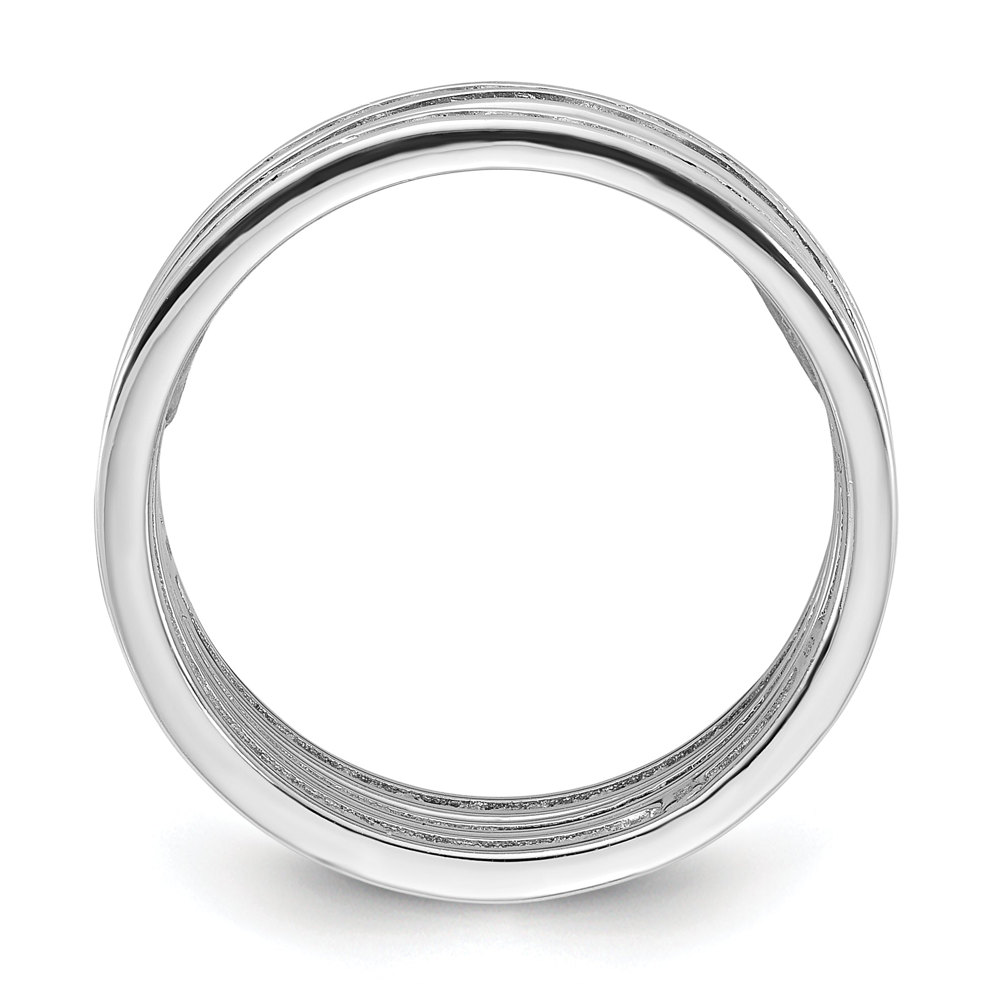 Sterling Silver Rhodium-Plated Multi Color Cubic Zirconi 3 Band Set
