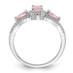 Sterling Silver Rhodium-plated Nano Crystal and CZ Ring