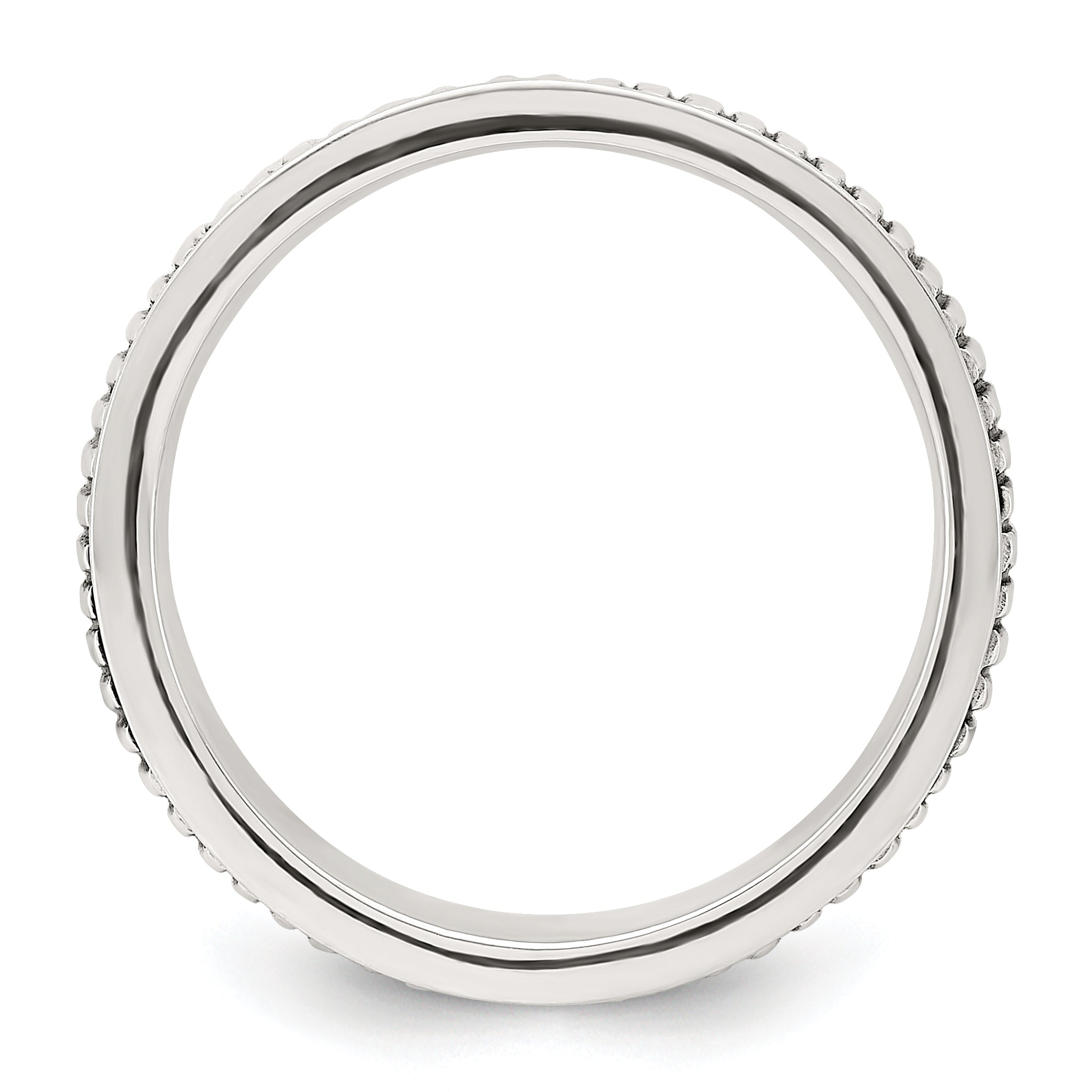 Sterling Silver Polished Oxidized Patterned Men's Ring Secondary image