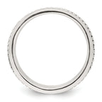 Sterling Silver Polished Oxidized Patterned Men's Ring