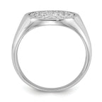 Sterling Silver Rhodium-plated Polished CZ Fashion Men's Ring
