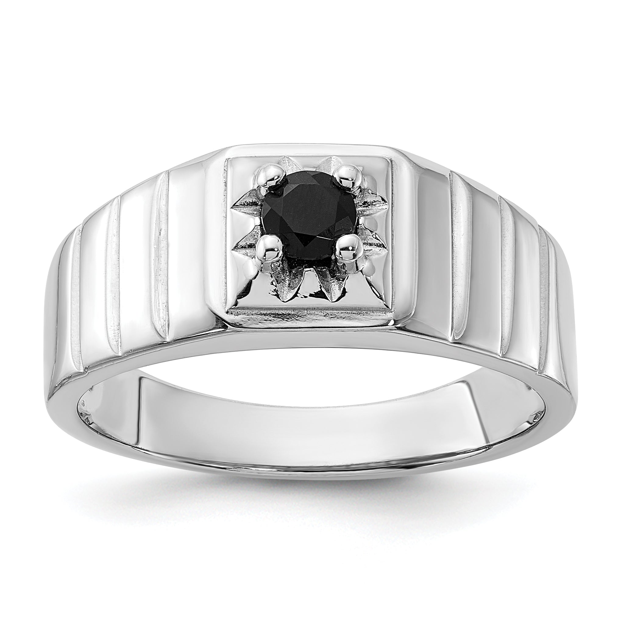 Sterling Silver Rhodium-plated Black Onyx Men's Ring Main image