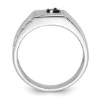 Sterling Silver Rhodium-plated Black Onyx Signet Men's Ring