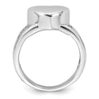 Sterling Silver Rhodium-plated Polished Heart Ash Holder Size 8 Ring