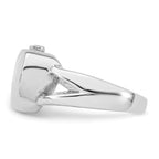Sterling Silver Rhodium-plated Polished Heart Ash Holder Size 8 Ring
