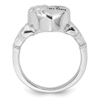 Sterling Silver Rhod-plated Enameled Celtic Knot Heart ALWAYS IN MY HEART Ash Holder Size 8 Ring