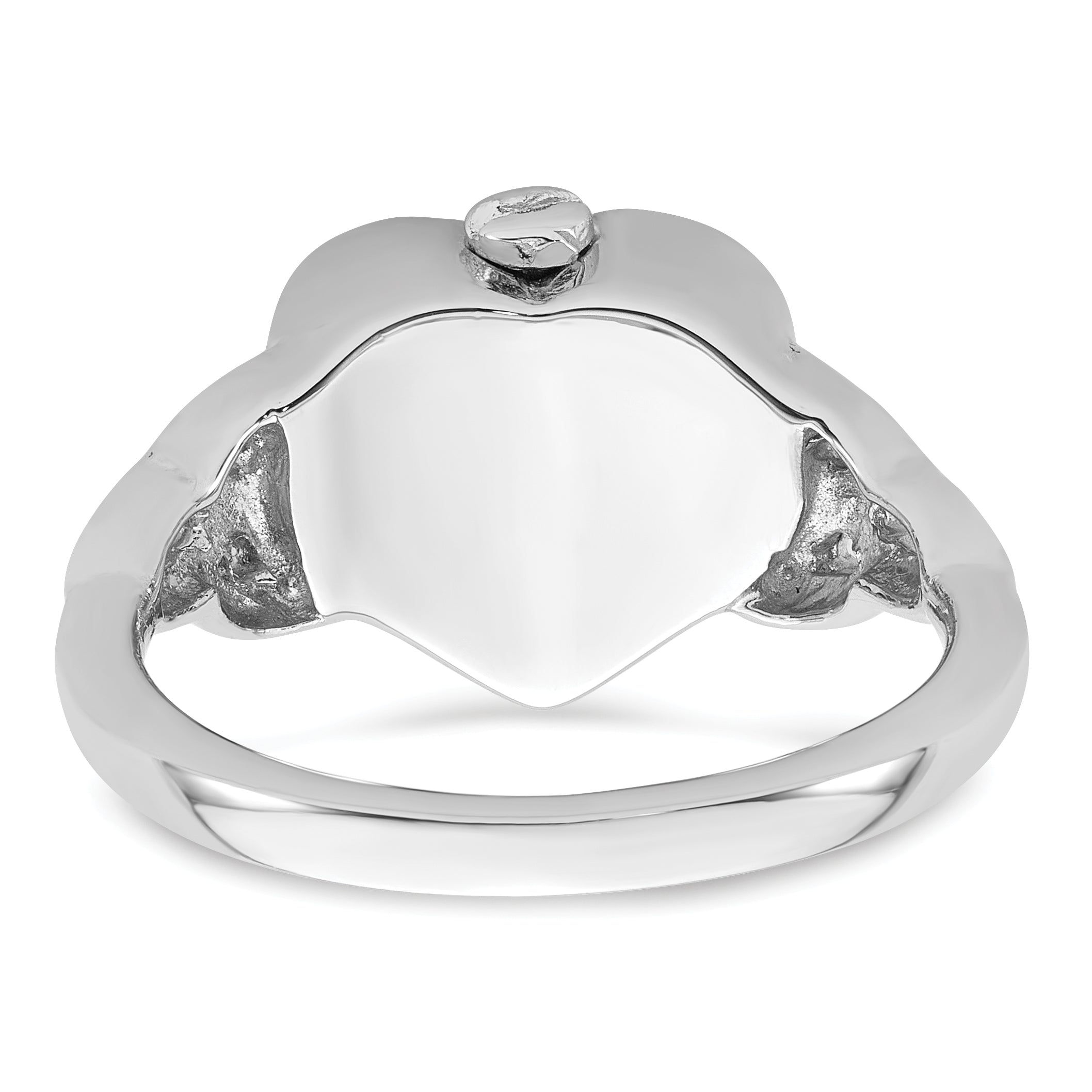 Sterling Silver Rhod-plated Enameled Celtic Knot Heart ALWAYS IN MY HEART Ash Holder Size 8 Ring