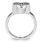 Sterling Silver Rhodium-plated Enameled Heart With Wings FOREVER IN MY HEART (Inside) Ash Holder Size 8 Ring