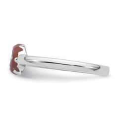Sterling Silver Rhodium-plated Children's Size 4 Brown with Pink and White Enamel Sprinkled Donut Ring