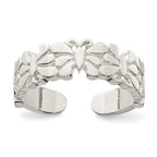 Sterling Silver Polished Butterflies Toe Ring