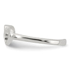 Sterling Silver Polished Interlocking 2-Hearts Toe Ring