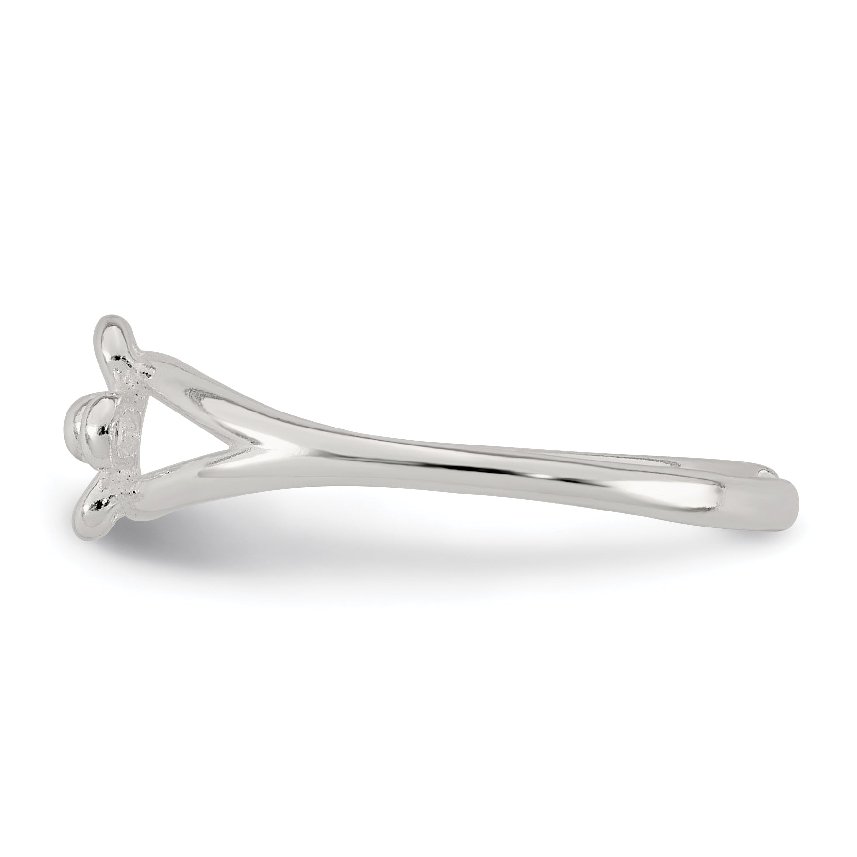 Sterling Silver Polished Flower Toe Ring