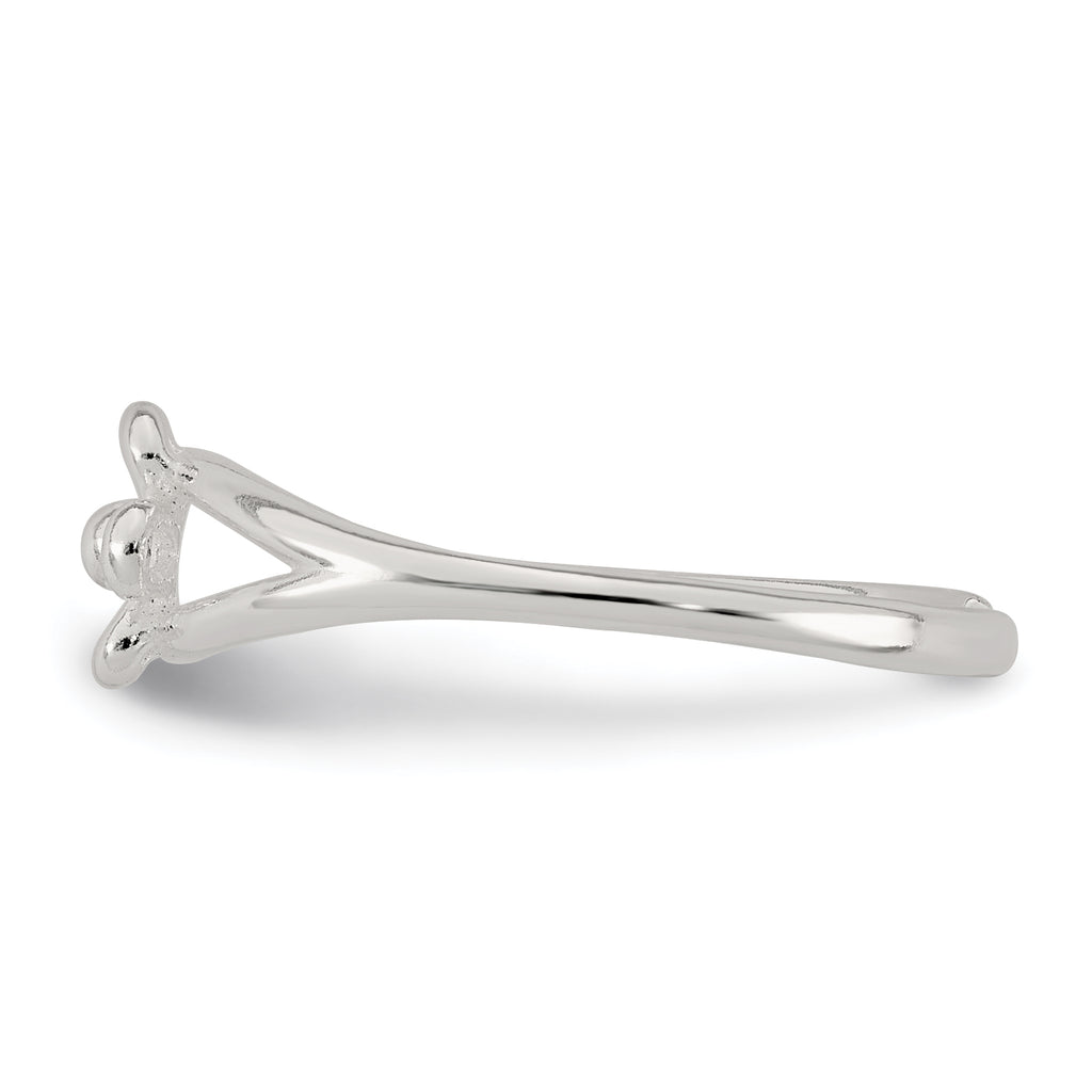Sterling Silver Polished Flower Toe Ring