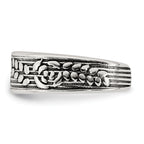 Sterling Silver Polished and Antiqued Rose and Leaf Pattern Toe Ring