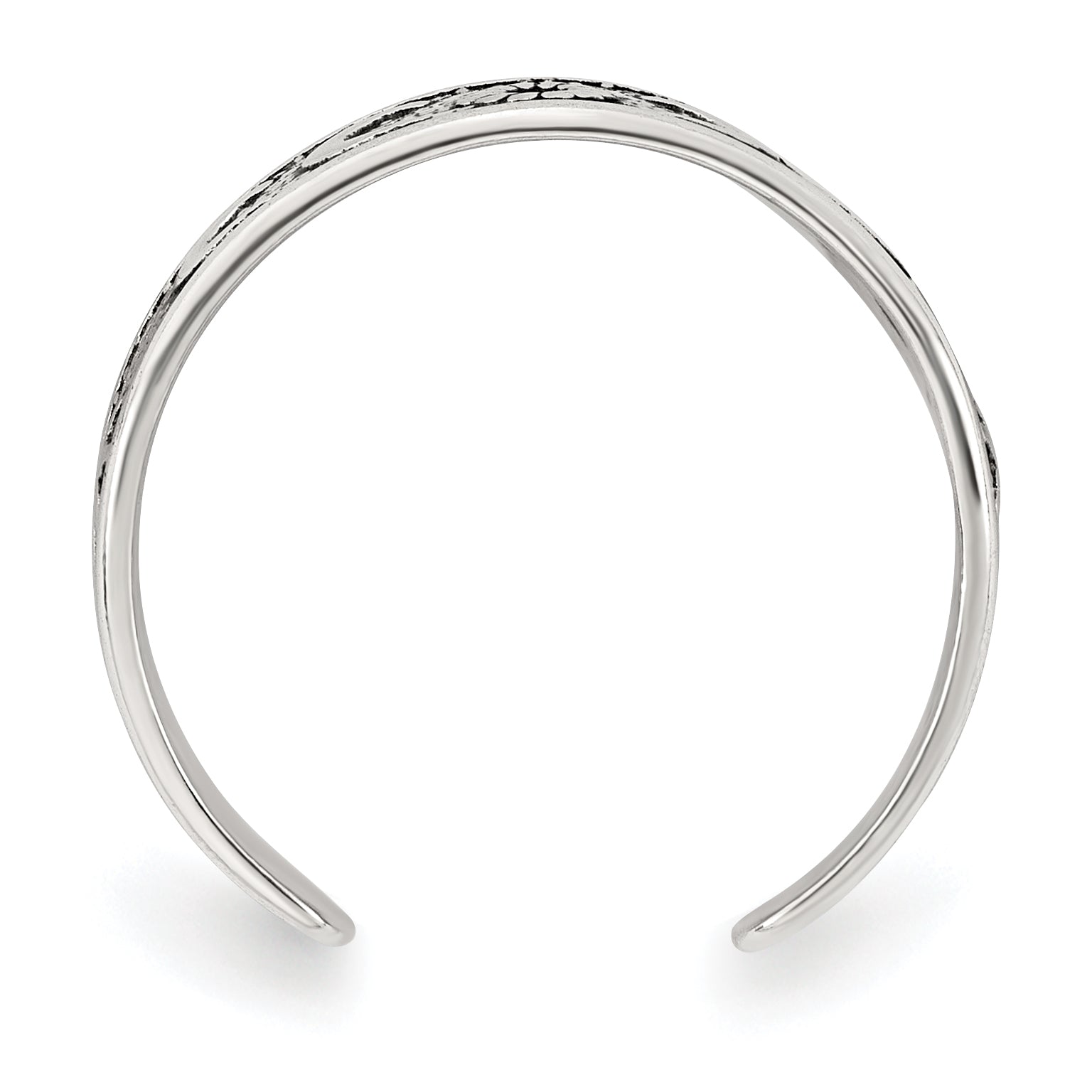 Sterling Silver Polished and Antiqued Moon and Star Toe Ring