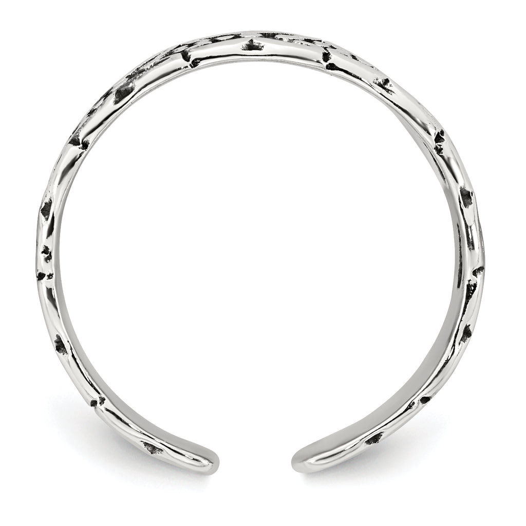 Sterling Silver Polished and Antiqued Butterfly Toe Ring