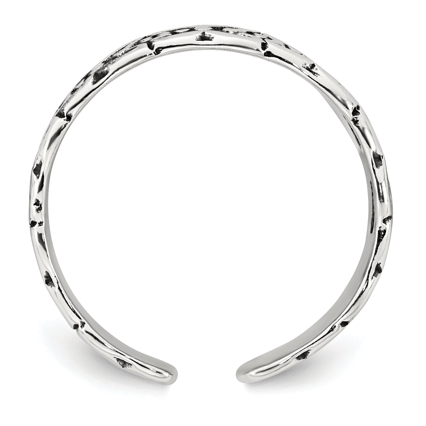 Sterling Silver Polished and Antiqued Butterfly Toe Ring