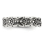 Sterling Silver Polished and Antiqued Butterfly Toe Ring