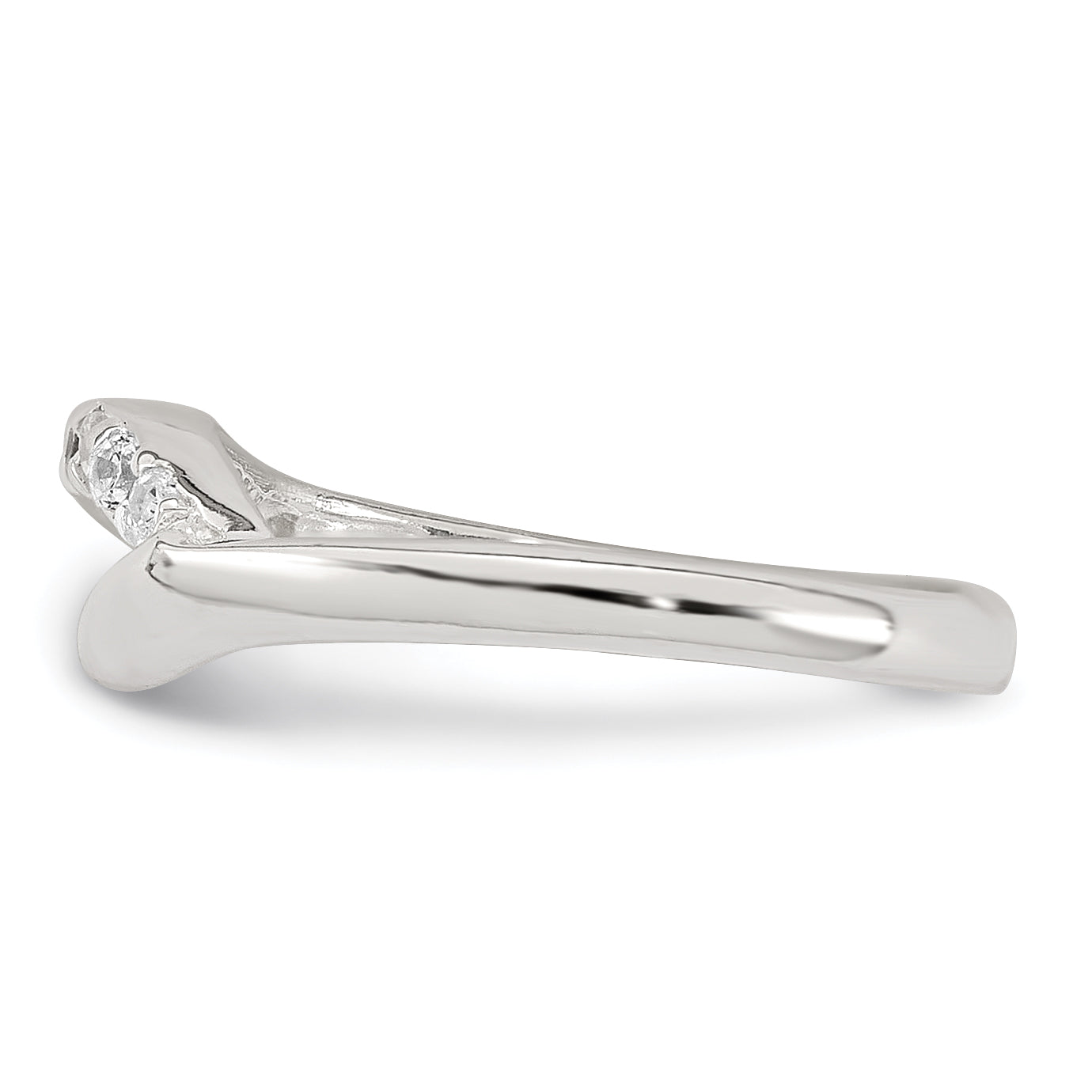 Sterling Silver Polished Fancy CZ Adjustable Toe Ring