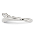 Sterling Silver Polished Fancy CZ Adjustable Toe Ring