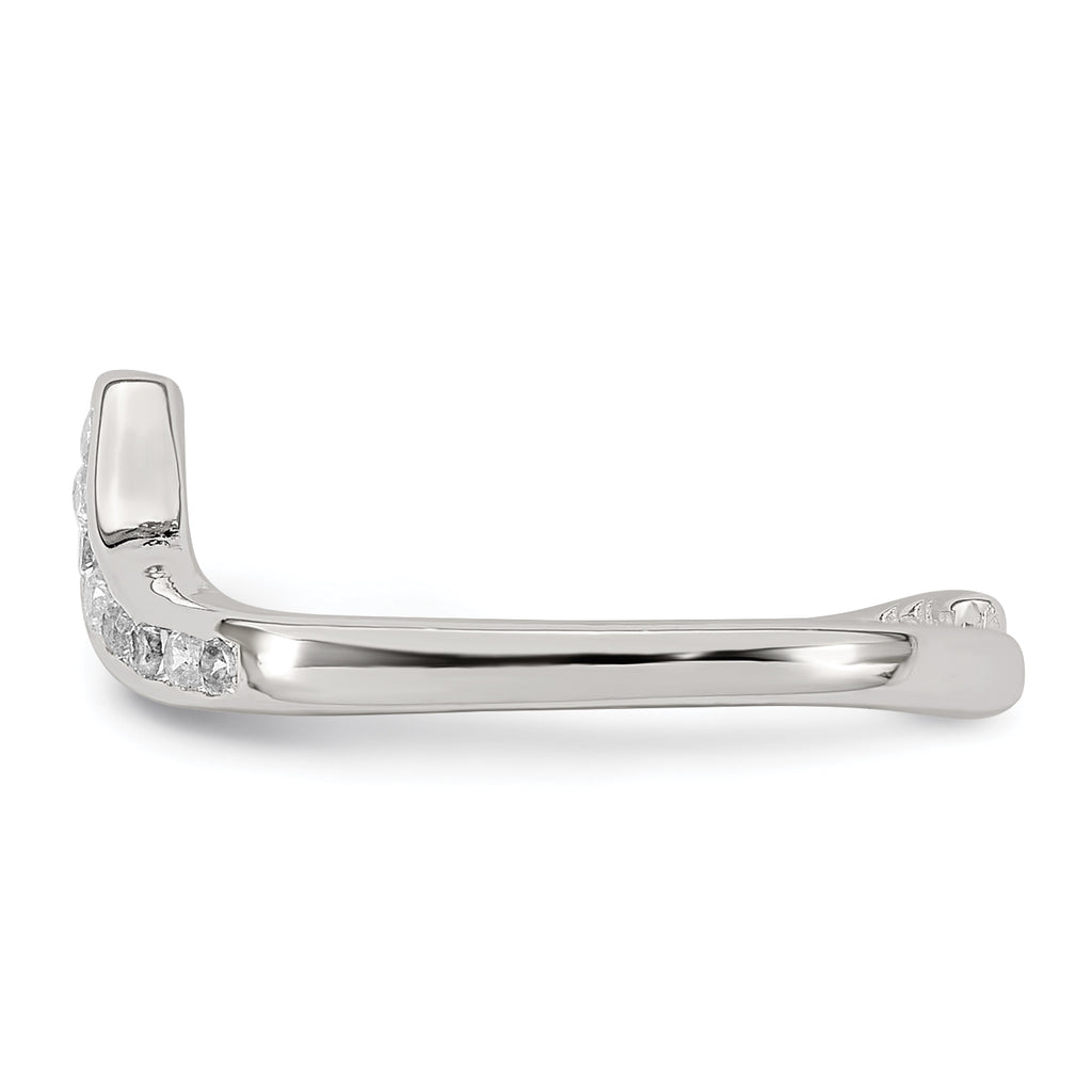 Sterling Silver Polished CZ Toe Ring