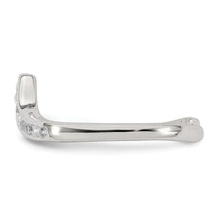 Sterling Silver Polished CZ Toe Ring