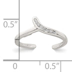 Sterling Silver Polished CZ Toe Ring