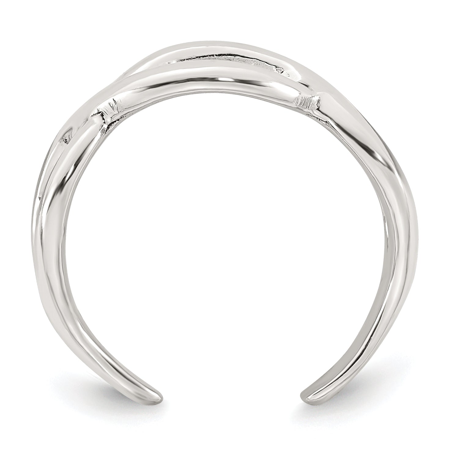 Sterling Silver Polished Criss Cross Adjustable Toe Ring Secondary image