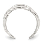 Sterling Silver Polished Criss Cross Adjustable Toe Ring