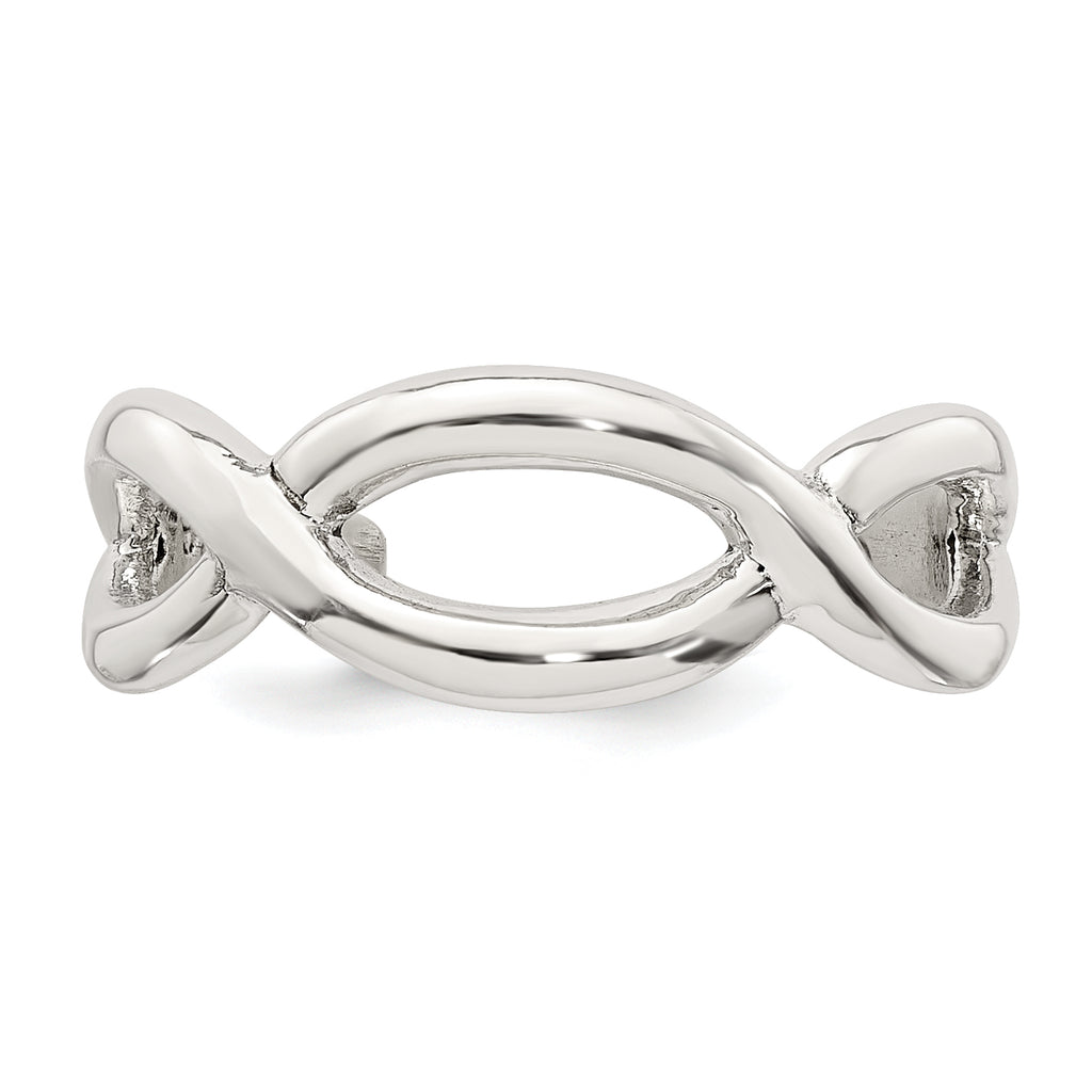 Sterling Silver Polished Criss Cross Adjustable Toe Ring